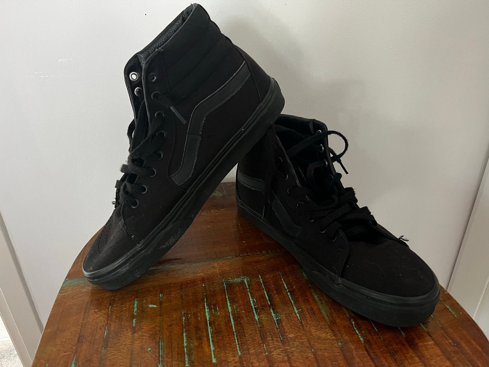 Vans Sk8-Hi-top sneakers zwart - Zo goed als nieuw, Ophalen of Verzenden, Zo goed als nieuw, Zwart, Sneakers of Gympen