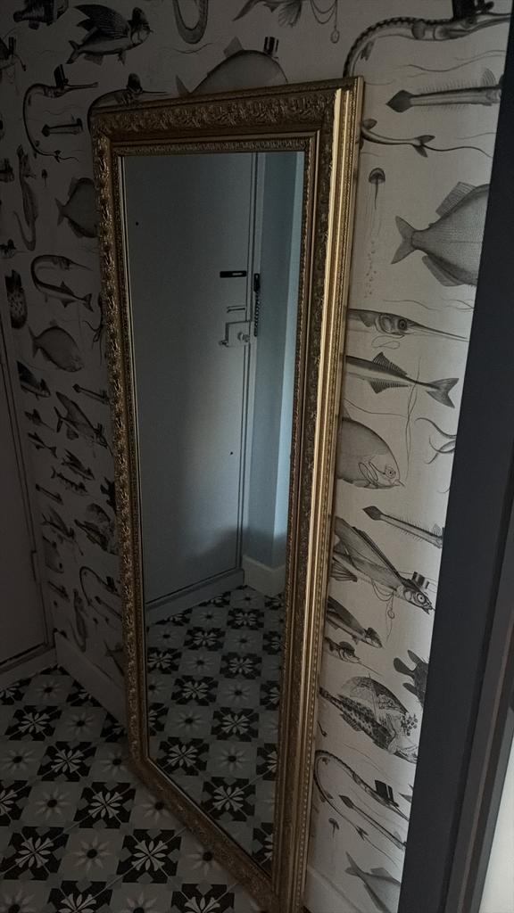 Grote Barok Spiegel met Gouden Rand, Antiek en Kunst, Antiek | Spiegels, Ophalen, Rechthoekig, 50 tot 100 cm, 150 tot 200 cm