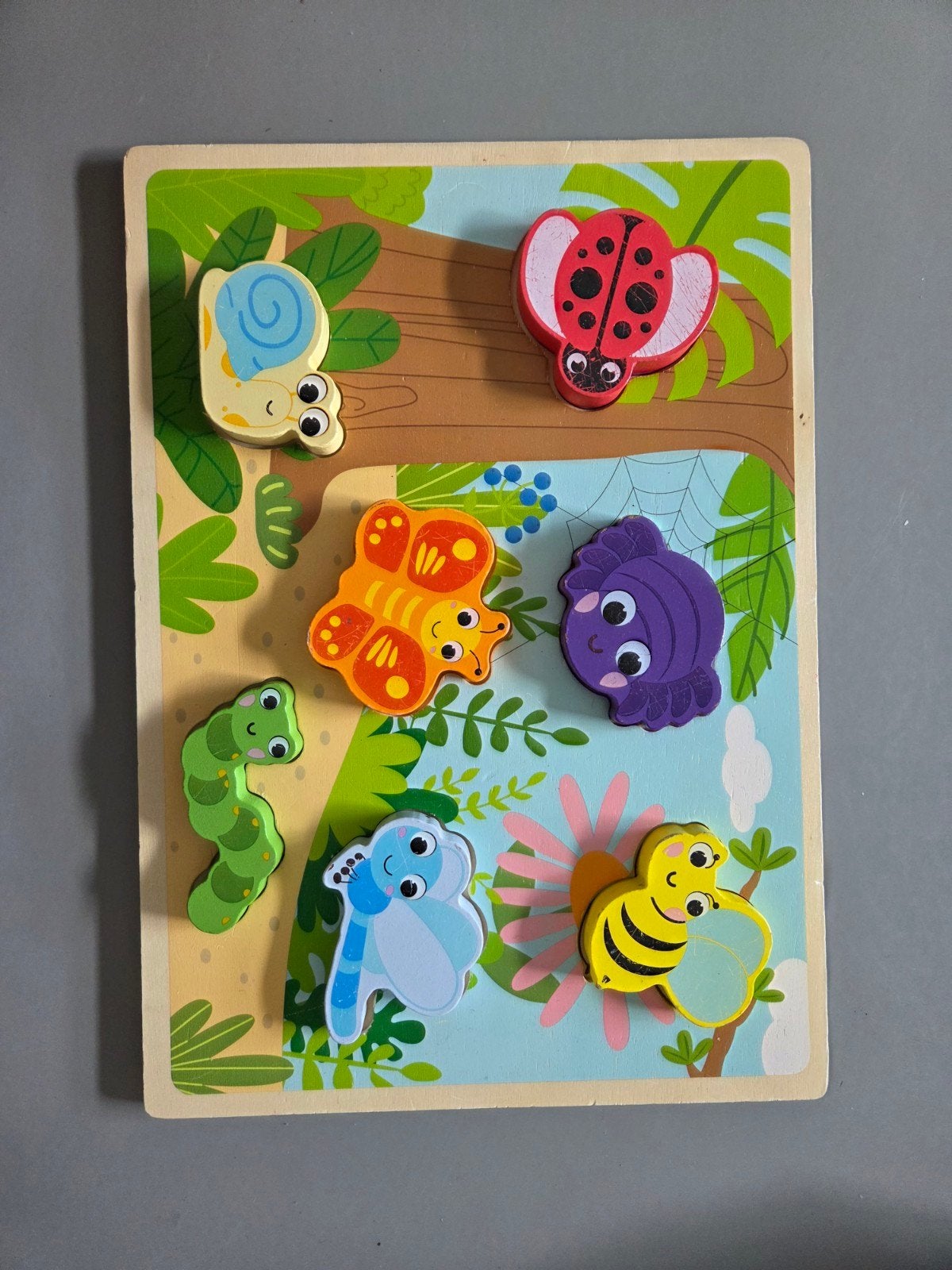 Houten insecten puzzel voor baby's en peuters, Kinderen en Baby's, Speelgoed | Babyspeelgoed, Ophalen, Overige typen
