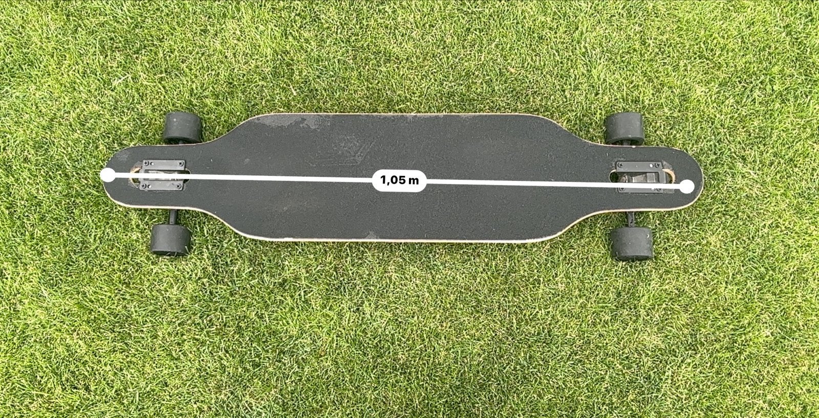 Longboard - Zwart/Wit geblokt - 1.05m, Ophalen of Verzenden, Gebruikt, Skateboard, Longboard