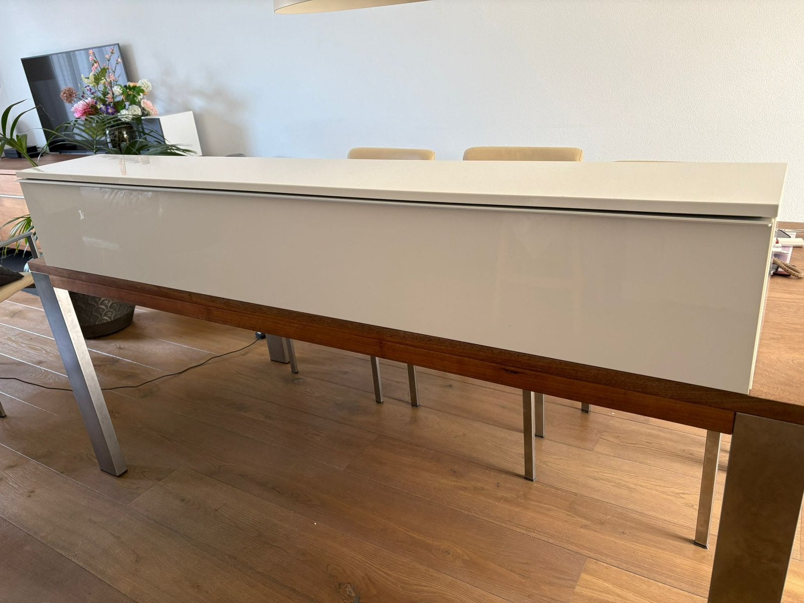 Zwevende kast/meubel/dressoir/ kleur wit, Ophalen, Zo goed als nieuw, Mdf, Plinten