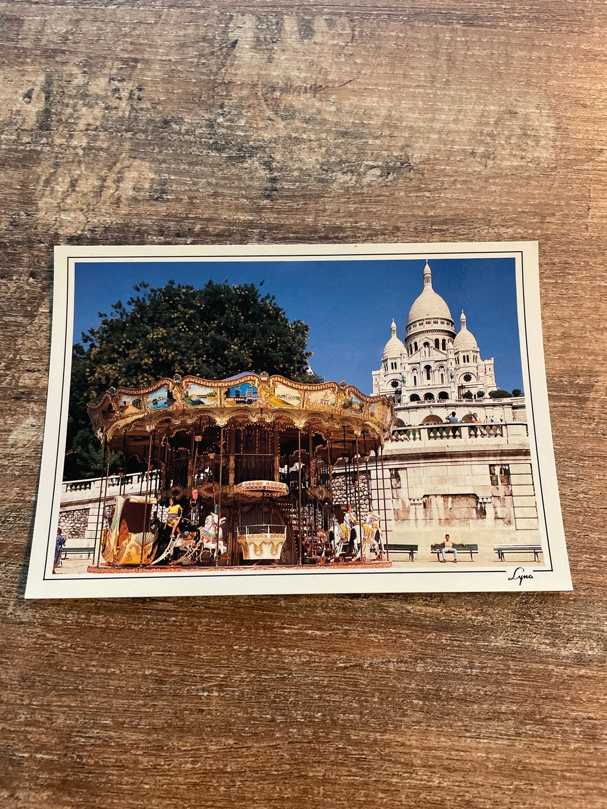 Ansichtkaart Parijs - Sacré-Cœur en Carrousel, Ophalen of Verzenden, 1980 tot heden, Ongelopen, Frankrijk