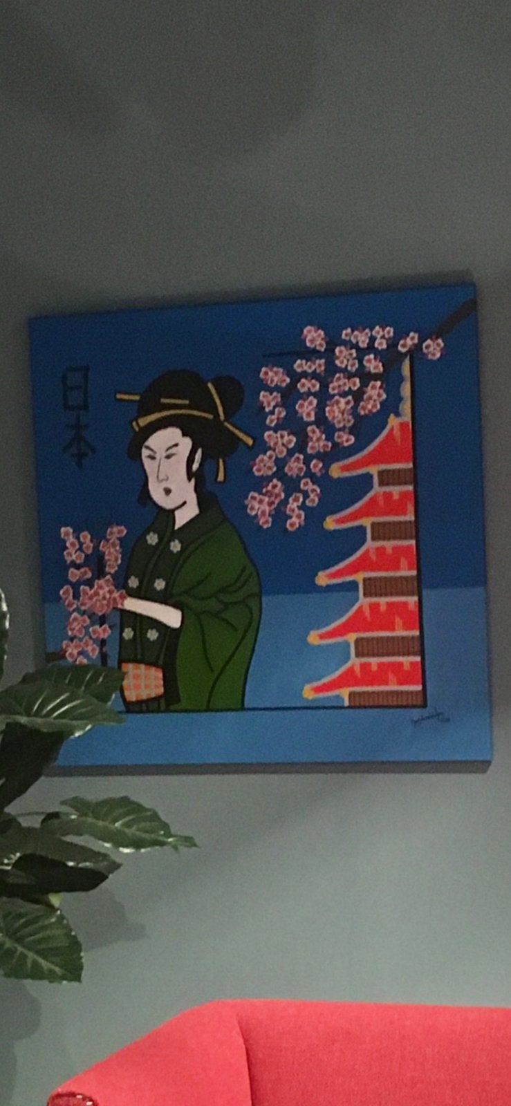 Japanse afbeelding, Antiek en Kunst, Kunst | Schilderijen | Modern, Ophalen