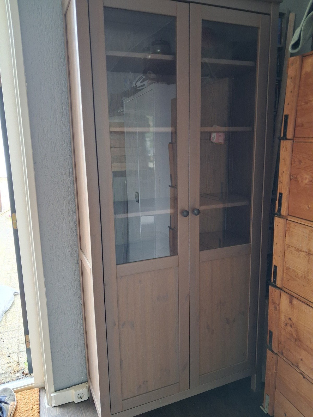 IKEA Kast met glazen deuren - 89x34x197 cm, Ophalen, Glas, 50 tot 100 cm, Modern