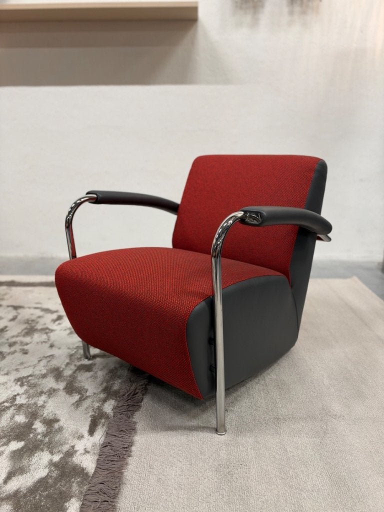 2 nieuw Leolux Scylla fauteuil rood grijs design stoel Firm, Huis en Inrichting, Artifort Montis Gelderland Jori Pastoe Spectrum