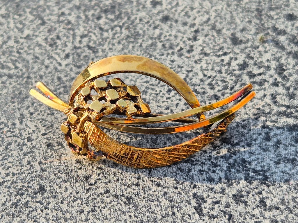 Vintage broche Kordes en Lichtenfels zilver / goud K&L, Ophalen of Verzenden, Zilver, Broche, Verguld