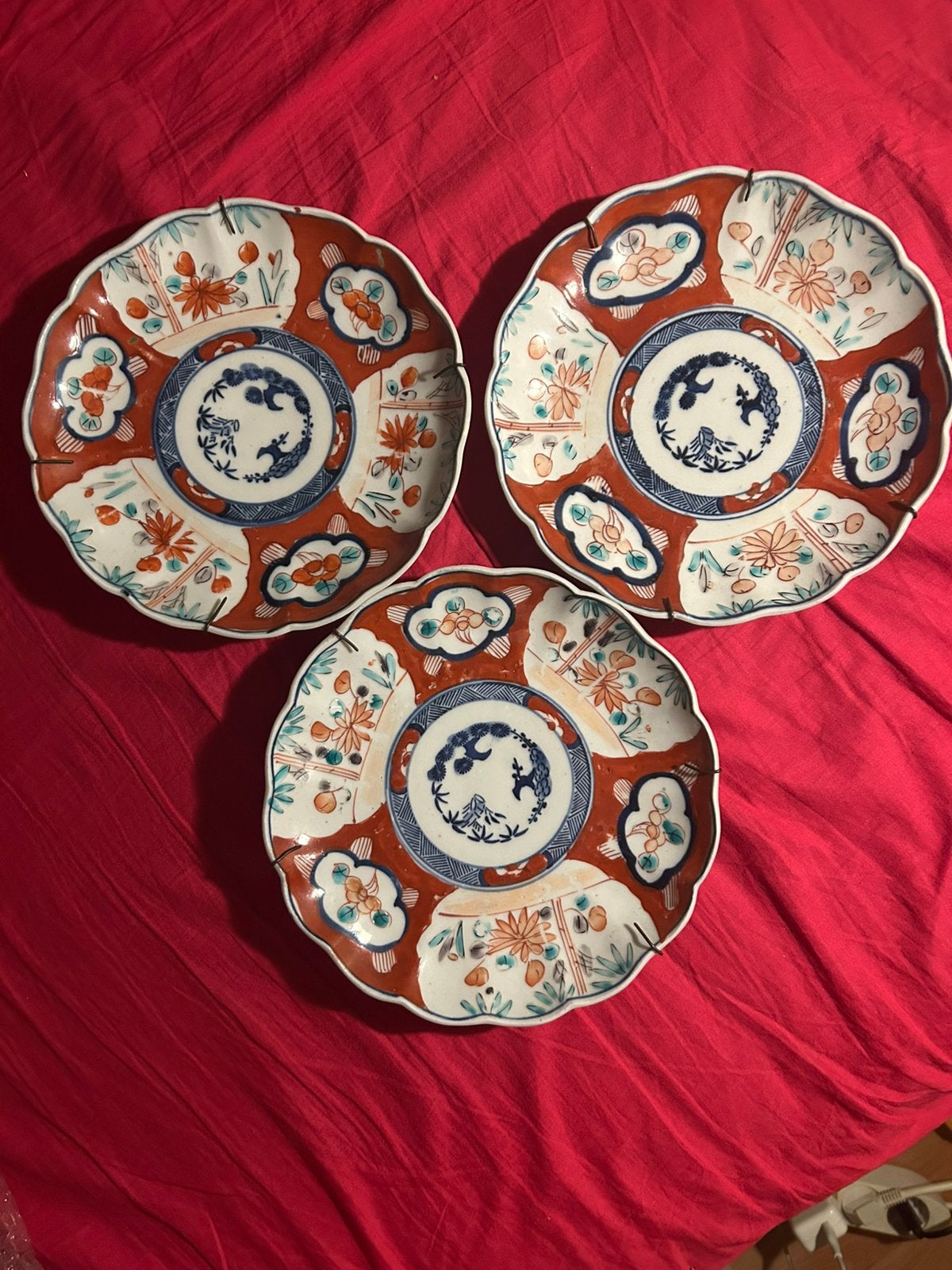 Set van 3 antieke Japanse Imari borden (21.6 cm), Ophalen of Verzenden