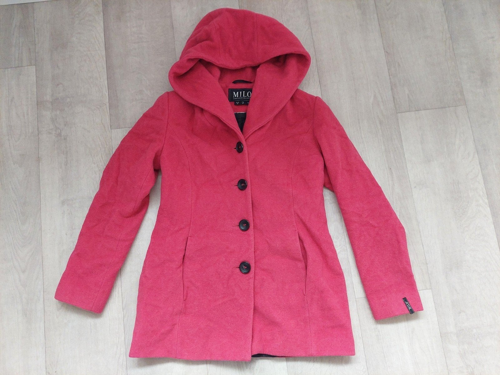roze jas maat 36 milo coats mantel wol winterjas, Ophalen of Verzenden, Zo goed als nieuw, Roze, Maat 36 (S)
