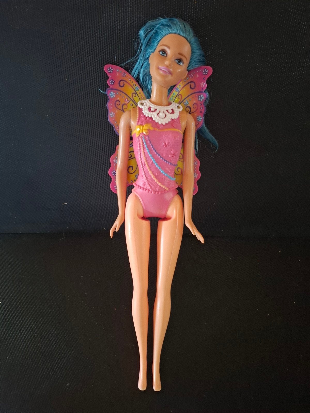 Barbie pop met blauw haar en roze vleugels dreamtopia 2015, Ophalen of Verzenden