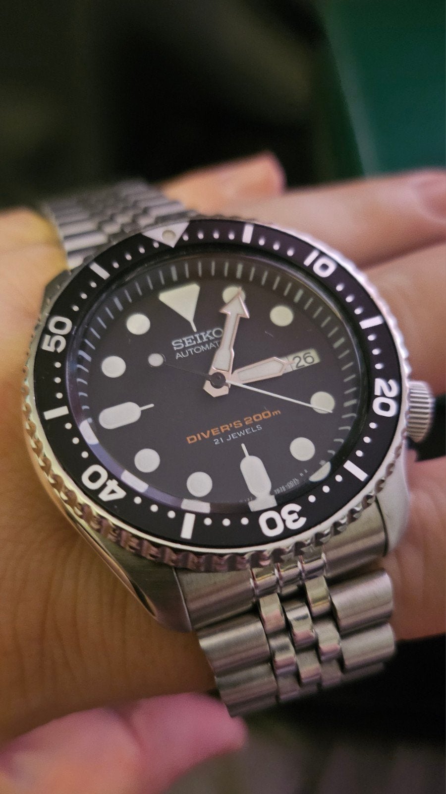 Seiko SKX007J duikhorloge - Ophalen, Seiko, Gebruikt, Verzenden, Zwart