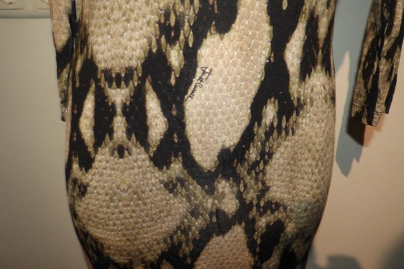 Just Cavalli stretch jurkje animal snake print merk stof I42, Bruin, Verzenden, Zo goed als nieuw, Maat 36 (S)