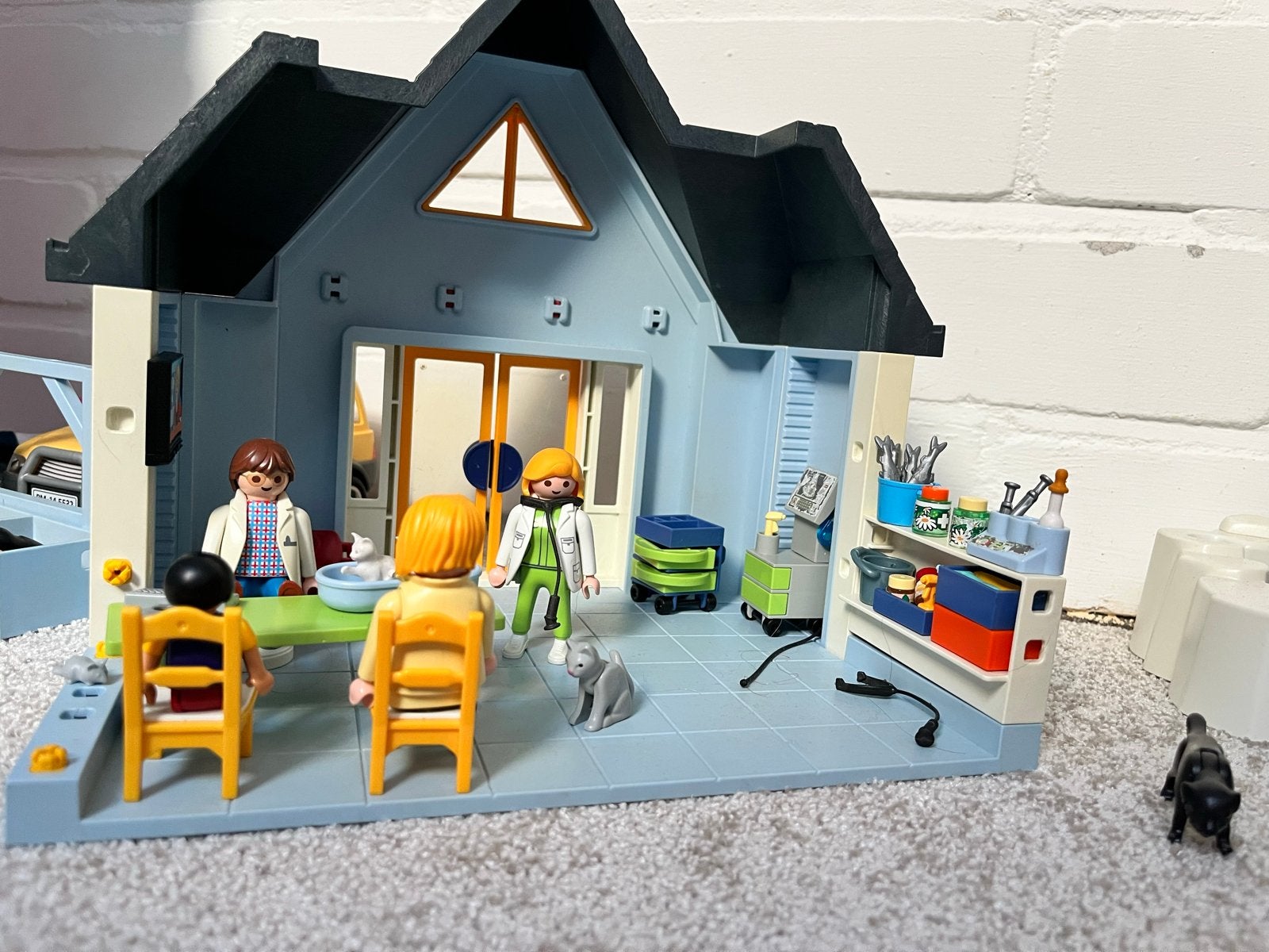 Playmobil Dieren Ziekenhuis met veel Dieren en Toebehoren, Gebruikt, Gebouw, Complete set, Ophalen of Verzenden