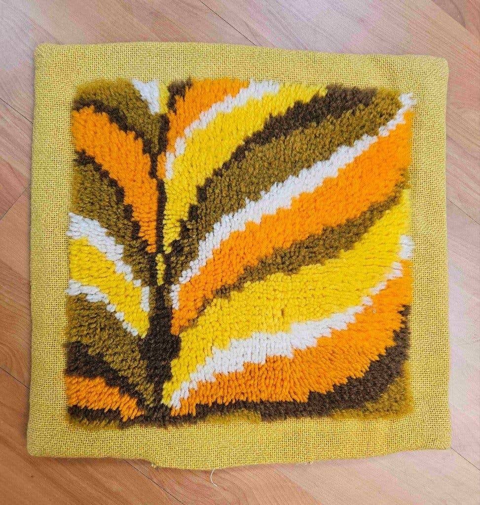 Smyrna kussen retro geel 38/38 cm, Geel, Vierkant, Djt@dejuistetoon.eu, Ophalen of Verzenden