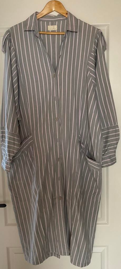 Vintage overhemdblouse maat L, lichtgrijs-rose, Kleding | Dames, Ophalen, Zo goed als nieuw, Maat 42/44 (L), Overige kleuren