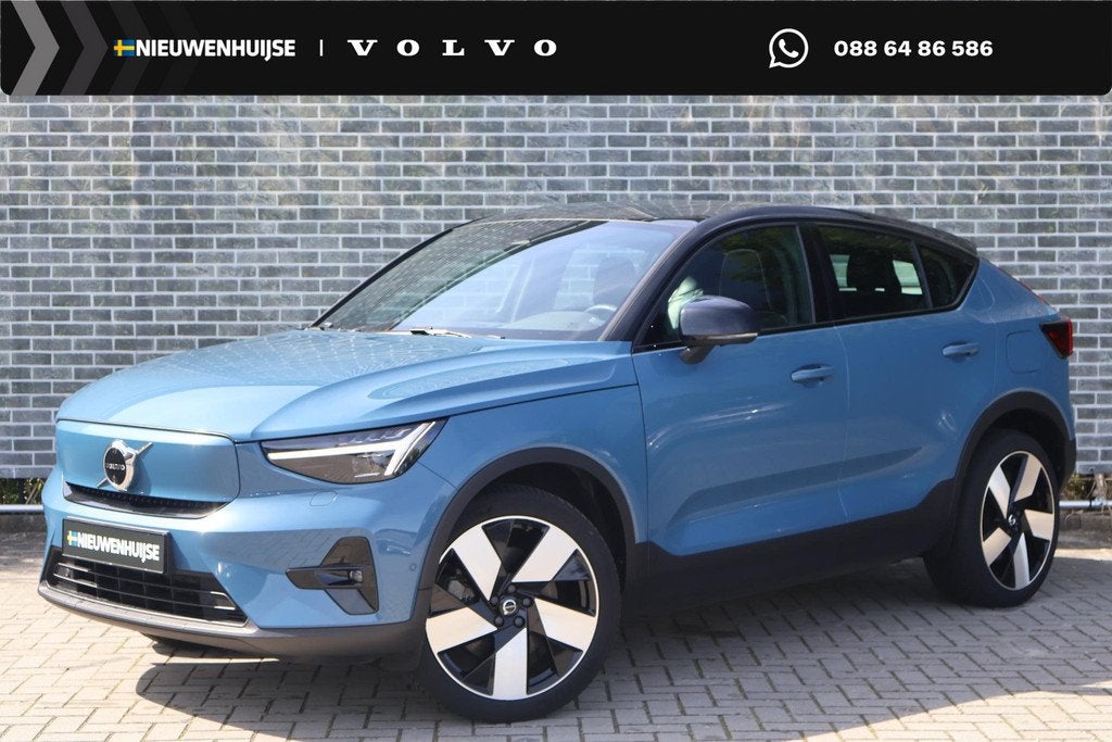 Volvo C40 Recharge Twin AWD 78 kWh Intro Edition | Warmtepom, Auto's, Volvo, 12 maanden, 444 km, Blauw, Leder en Stof
