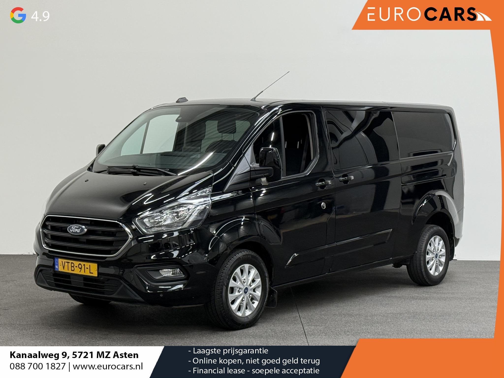 Ford Transit Custom 300 2.0 TDCI L2H1 Limited Dubbele cabine, Auto's, Bestelauto's, Bedrijf, Te koop, ABS, Achteruitrijcamera
