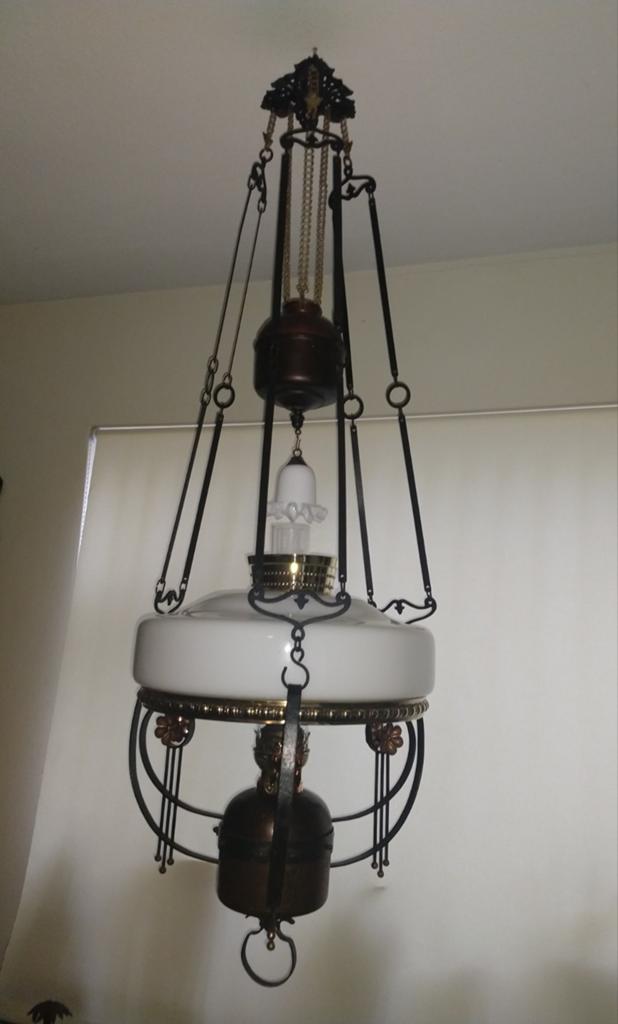 Antieke Hang Olielamp - Prachtig Decoratief Stuk, Ophalen of Verzenden