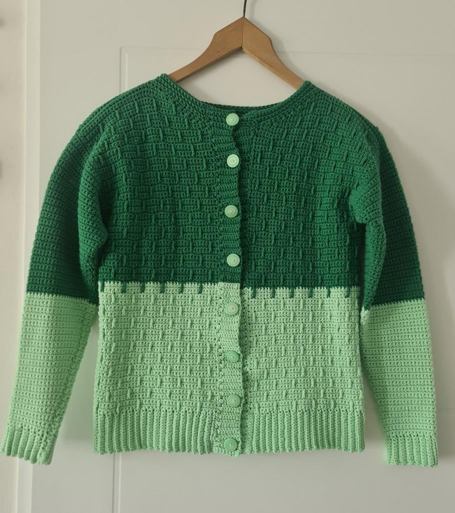 Gehaakt vest " made by Oma " katoen z.g.a.n. maat 38, Kleding | Dames, Ophalen of Verzenden, Zo goed als nieuw, Groen