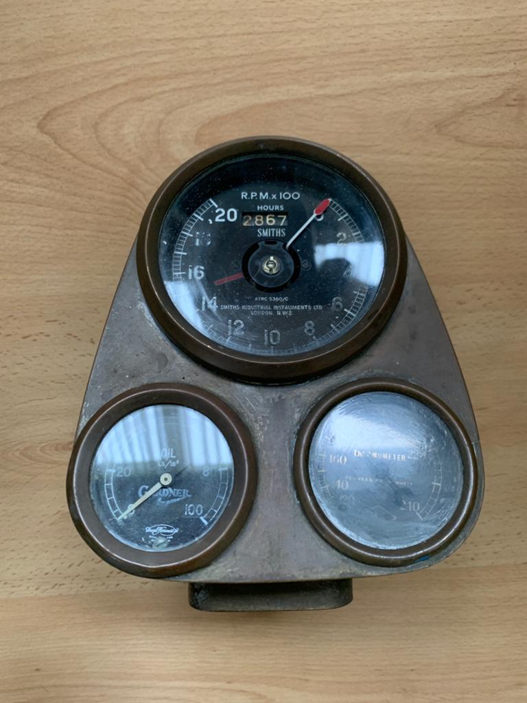 Koperen Instrumentenpaneel van Gardner motor, Ophalen of Verzenden, Gebruikt, Dieselmotor