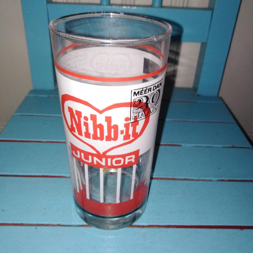 Nibb-it Snacks glas junior jaren 60 Guitar Print, Ophalen, Gebruikt, Overige typen