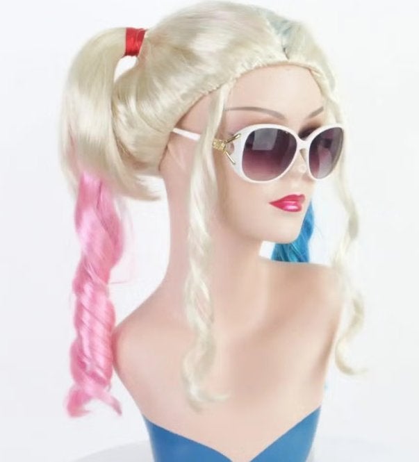 Harley Quinn cosplay pruik synthetisch, Ophalen of Verzenden, Nieuw