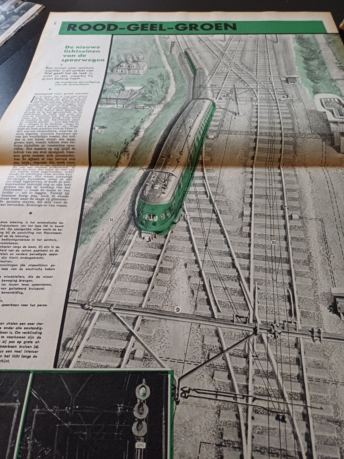 artikel over de nieuwe lichtseinen Nederlandse spoorwegen, Verzamelen, Ophalen of Verzenden, Gebruikt, Trein, Boek of Tijdschrift