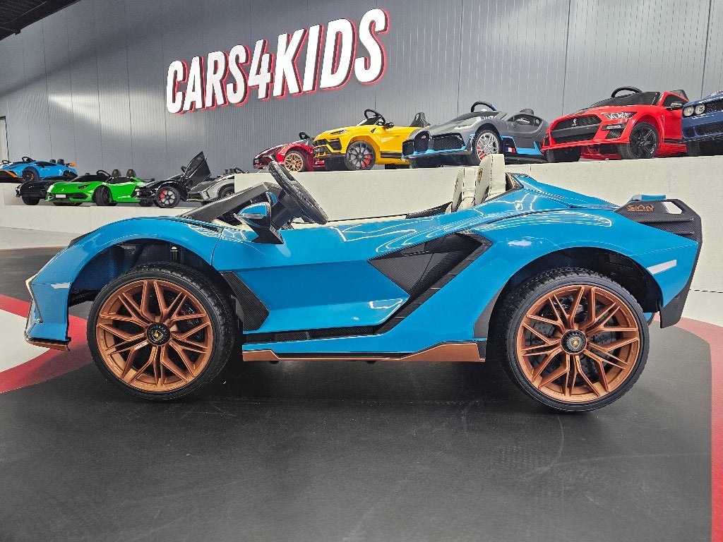 Kinderauto Lamborghini Sian - 24 volt - 2 pers. - leren zit, Ophalen of Verzenden, Nieuw, Afstandsbediening