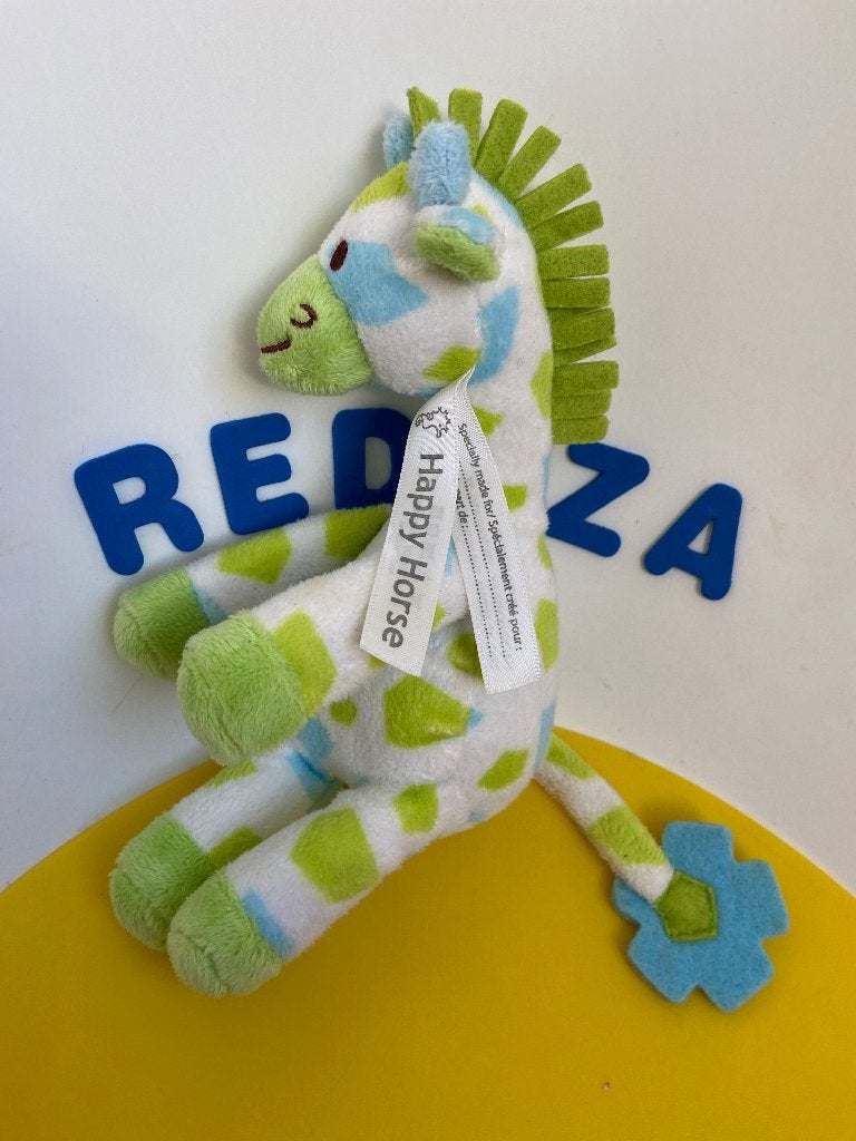 K3996 happy horse giraf giraffe groen blauw klein formaat, Ophalen of Verzenden, Zo goed als nieuw, Overige typen