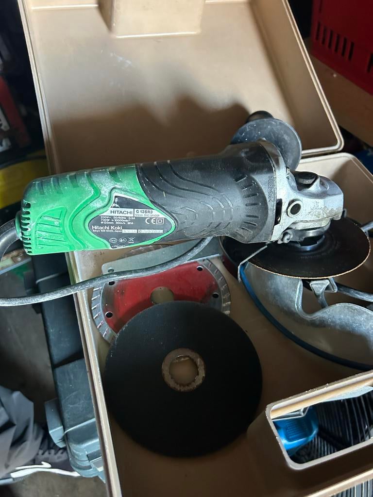 Hitachi G13SR3 Haakse Slijper met Accessoires, Doe-het-zelf en Verbouw, Gereedschap | Slijpmachines, Ophalen of Verzenden, Gebruikt
