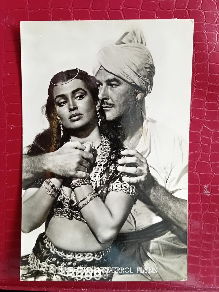 Ansichtkaart Lorette Luez Errol Flynn, Ophalen of Verzenden, Foto of Kaart