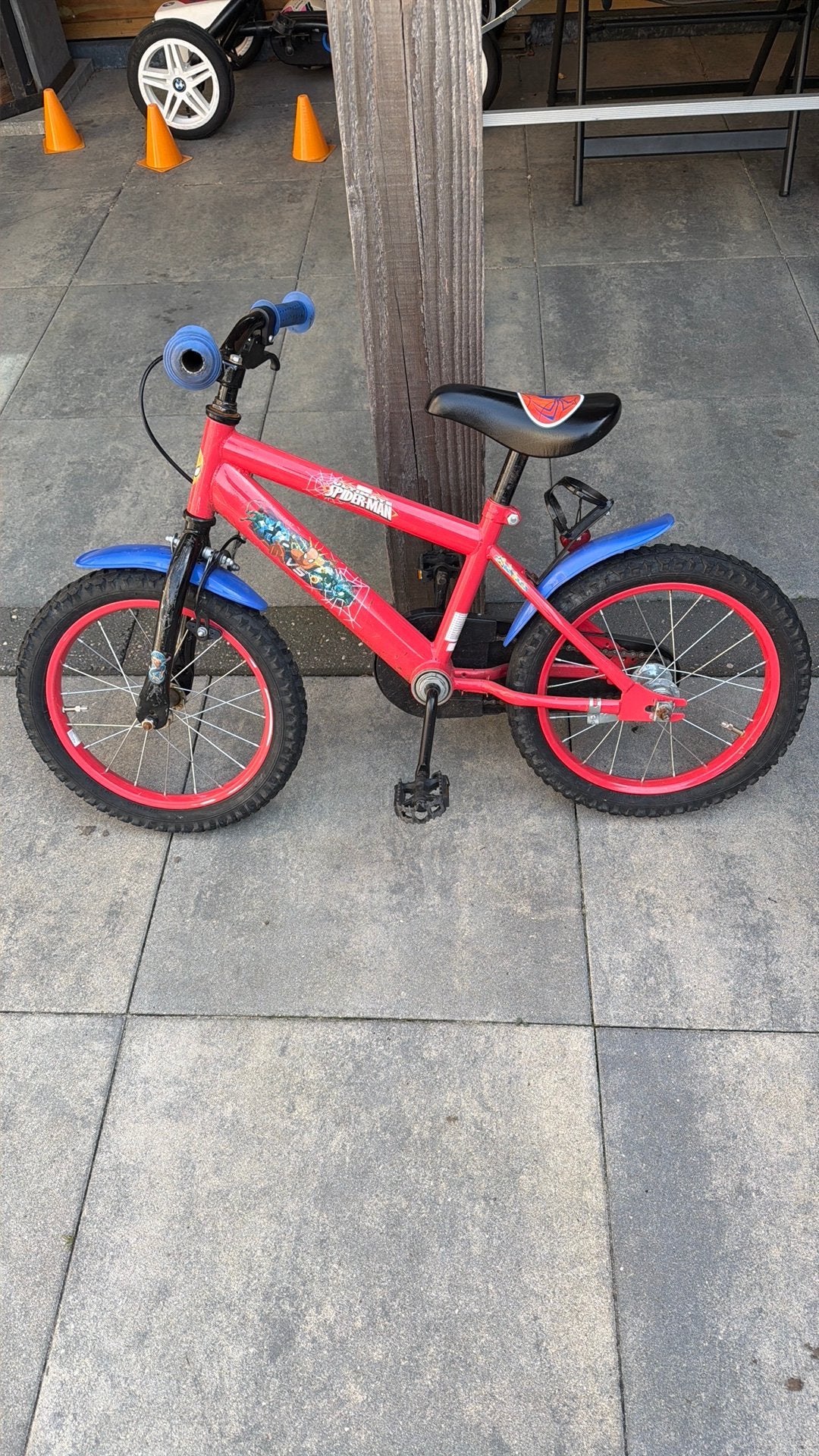 Kinderfiets Spiderman 16 inch, Fietsen en Brommers, Ophalen, Terugtraprem, Staal, 16 tot 20 inch