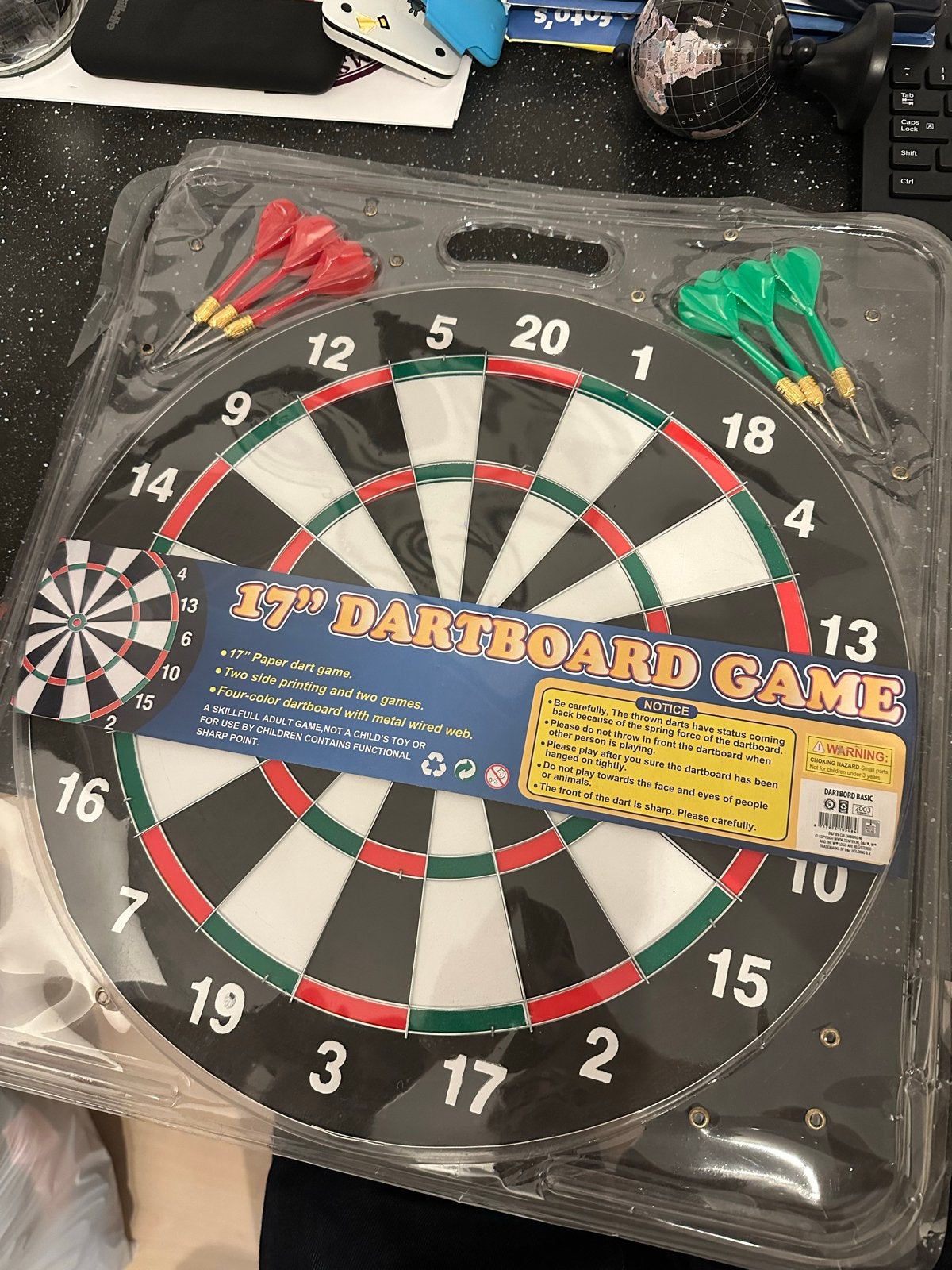 Dartbord met pijlen - 17 inch, Ophalen of Verzenden, Nieuw, Dartbord met pijlen