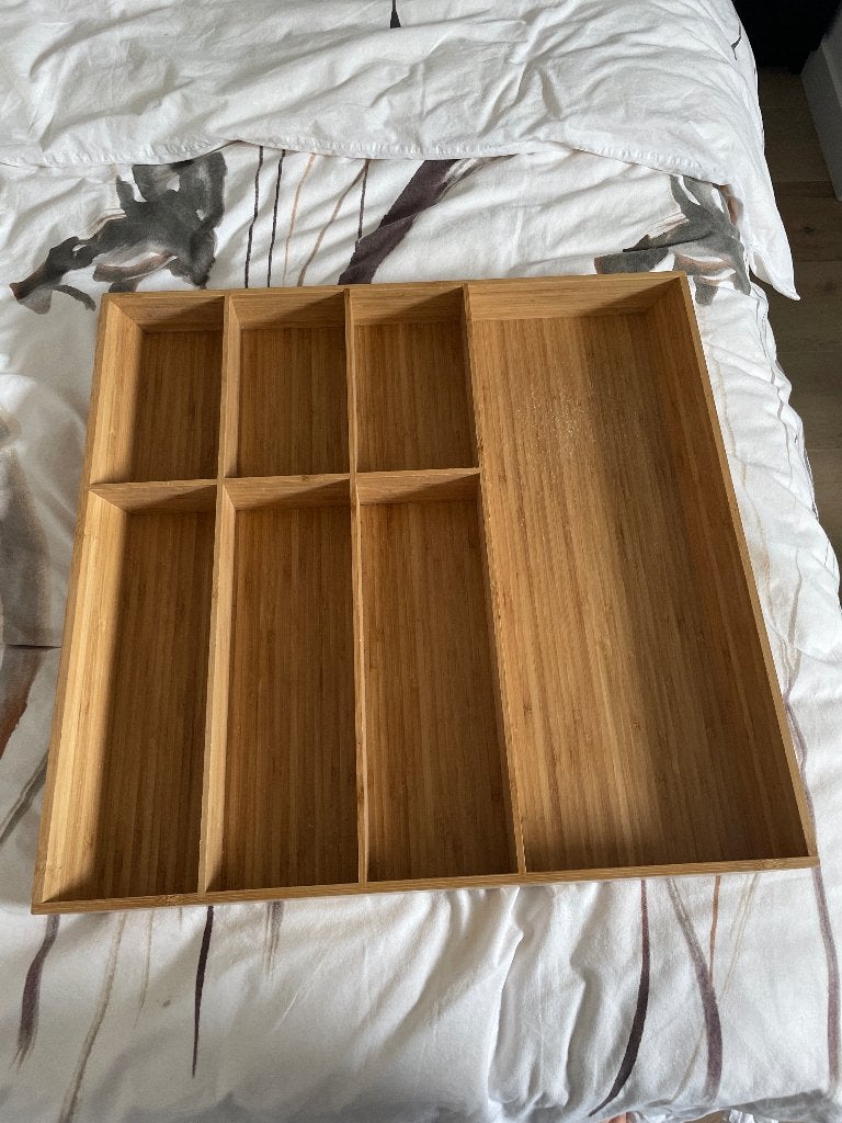 Besteklade hout, Huis en Inrichting, Keuken | Bestek, Ophalen of Verzenden, Zo goed als nieuw, Hout