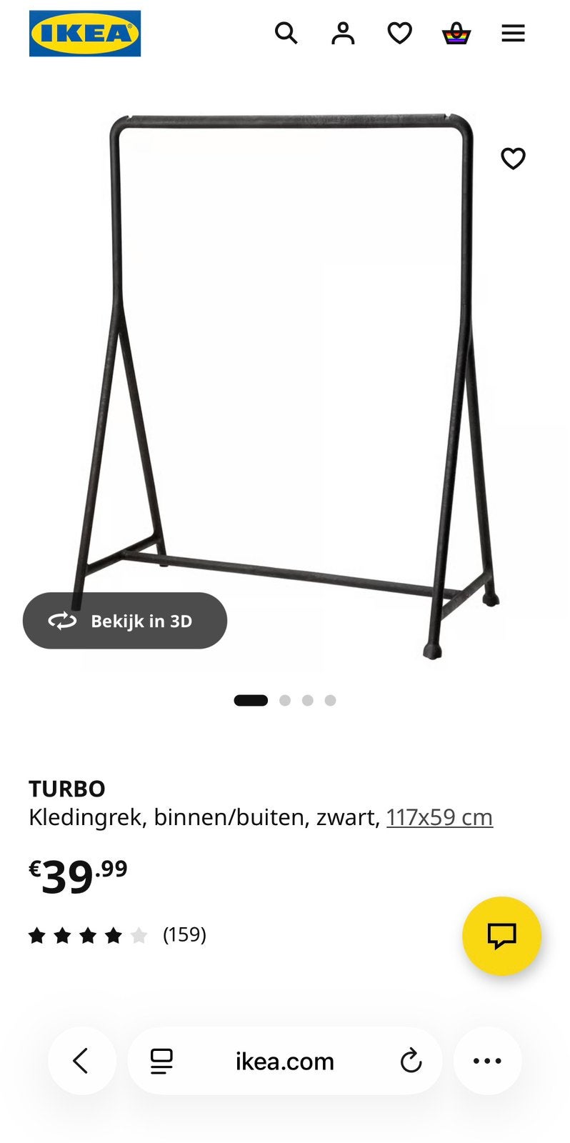 Kledingrek van Ikea, Ophalen, Zo goed als nieuw