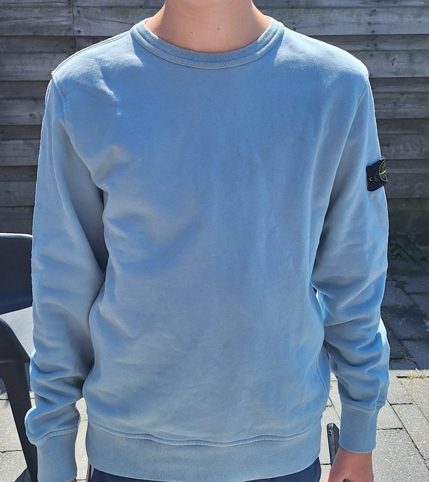 Stone Island Junior sweater lichtblauw maat 156 (12 jaar), Kinderen en Baby's, Kinderkleding | Maat 152, Zo goed als nieuw, Jongen
