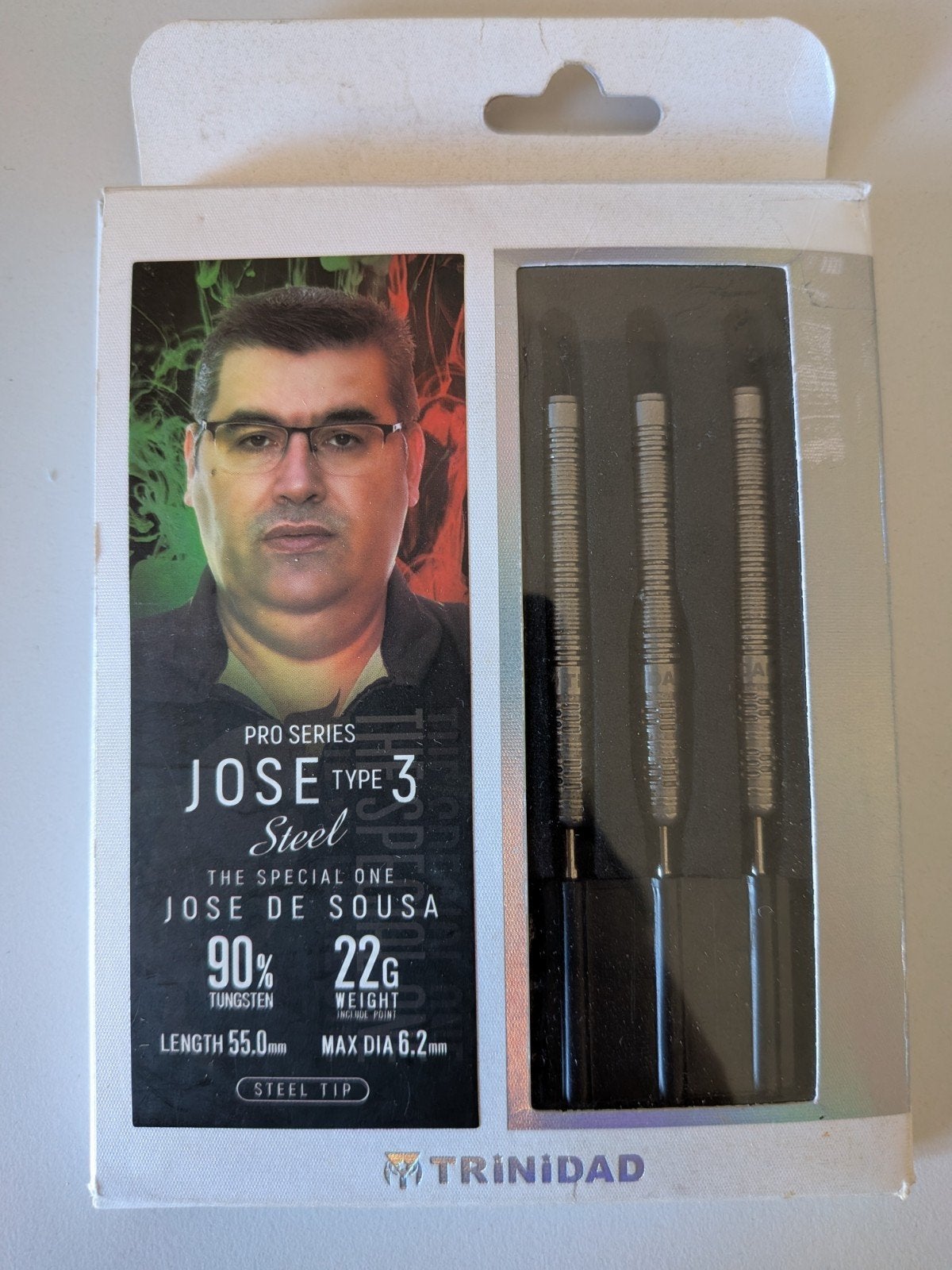 Trinidad Jose de Sousa Type-3 Steel Darts 22 gram, Ophalen of Verzenden, Zo goed als nieuw, Pijlen