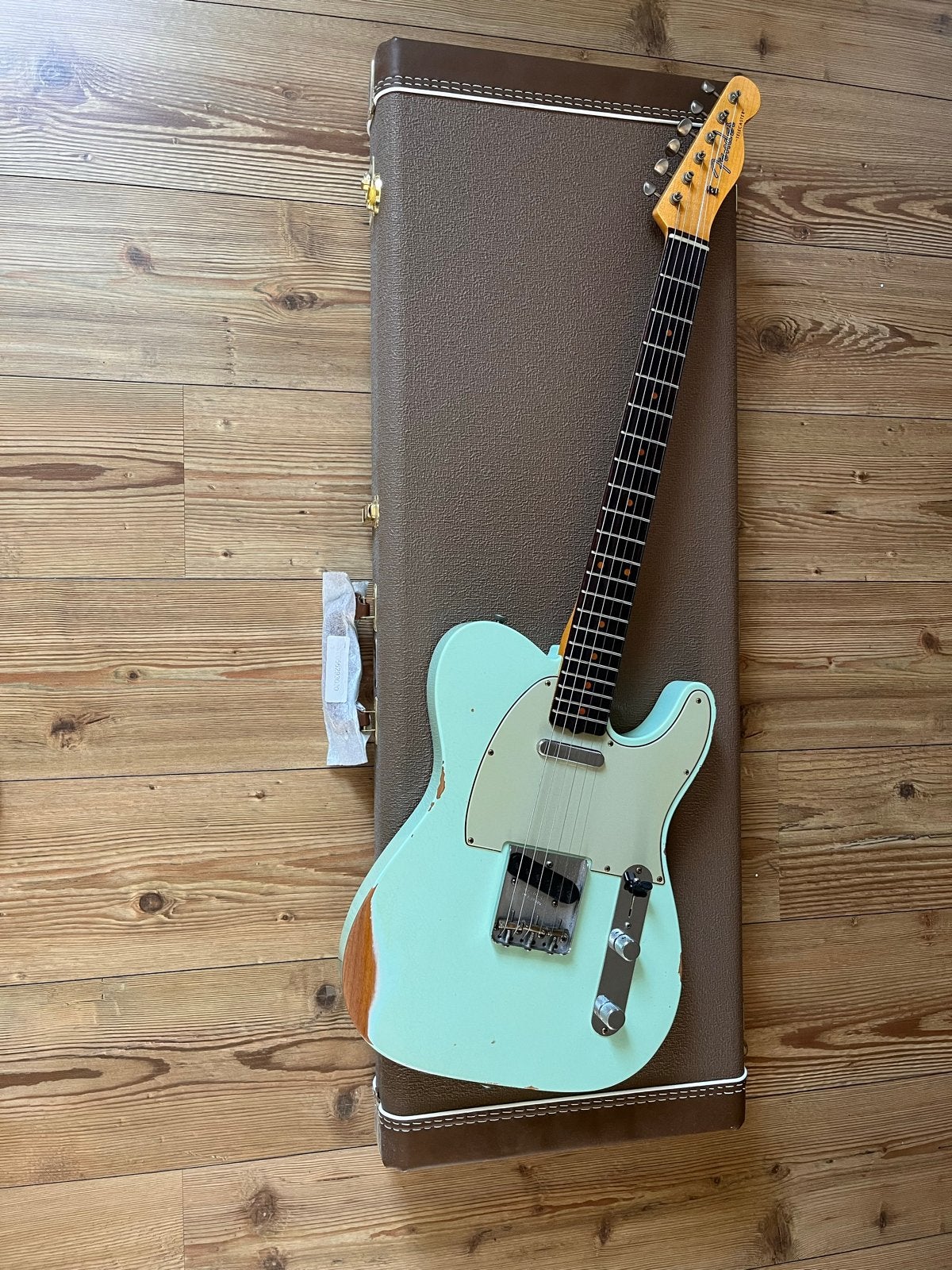 Fender Custom Shop 61 Telecaster Relic Faded Aged Surf Green, Ophalen, Zo goed als nieuw, Solid body, Fender