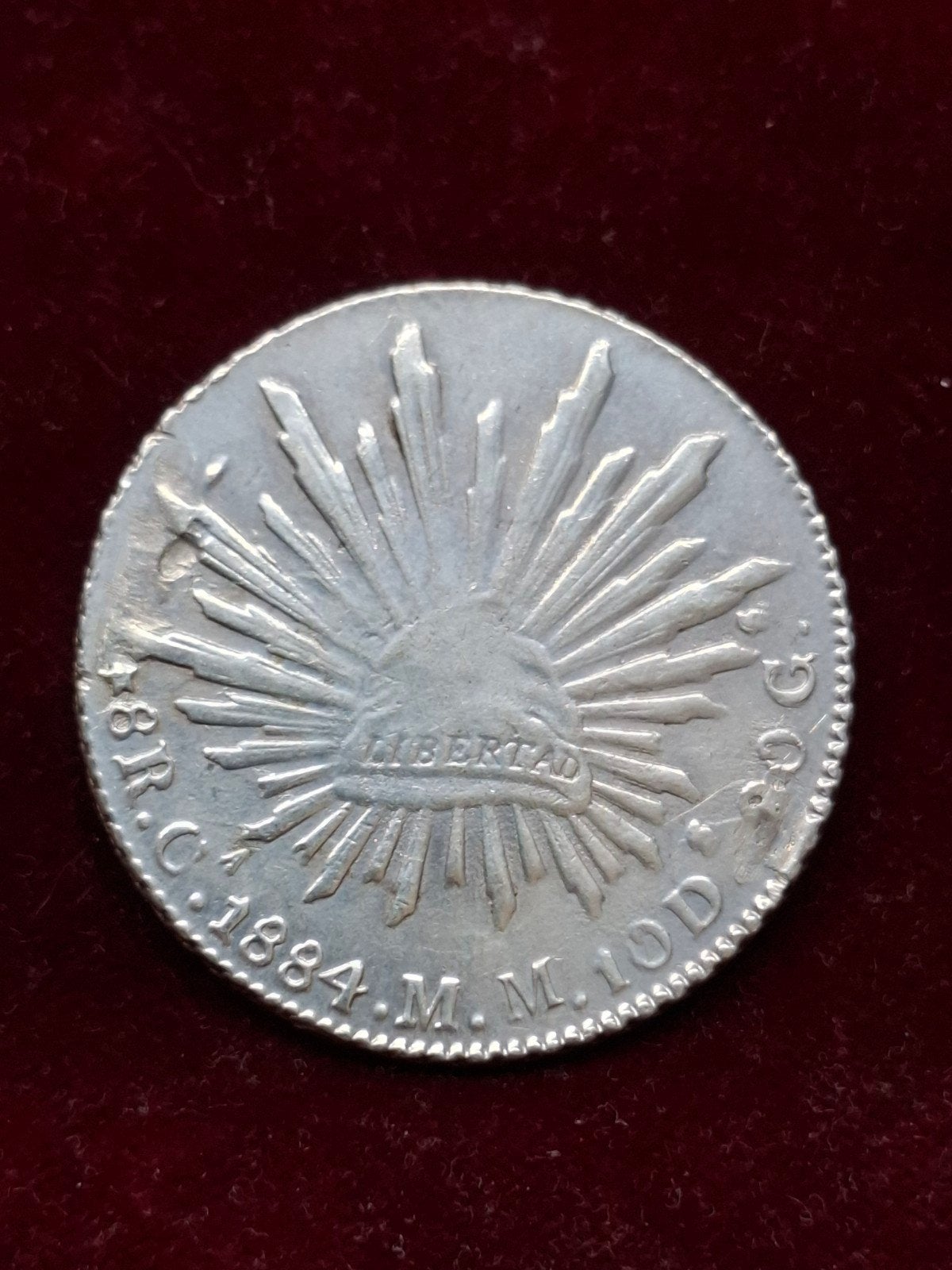 Zilveren Mexicaanse 8 Reales Munt 1884, Ophalen of Verzenden, Losse munt