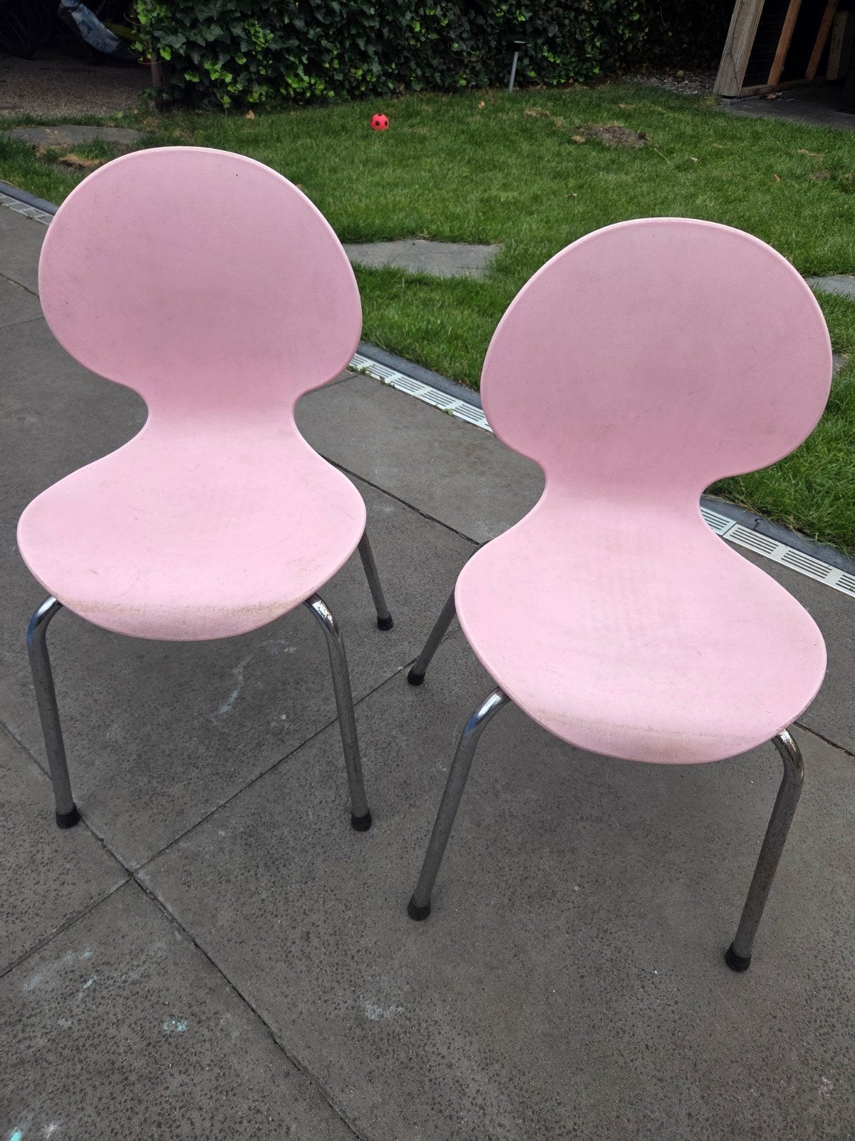 2 roze kinderstoelen, Ophalen, Gebruikt, Overige kleuren, Metaal