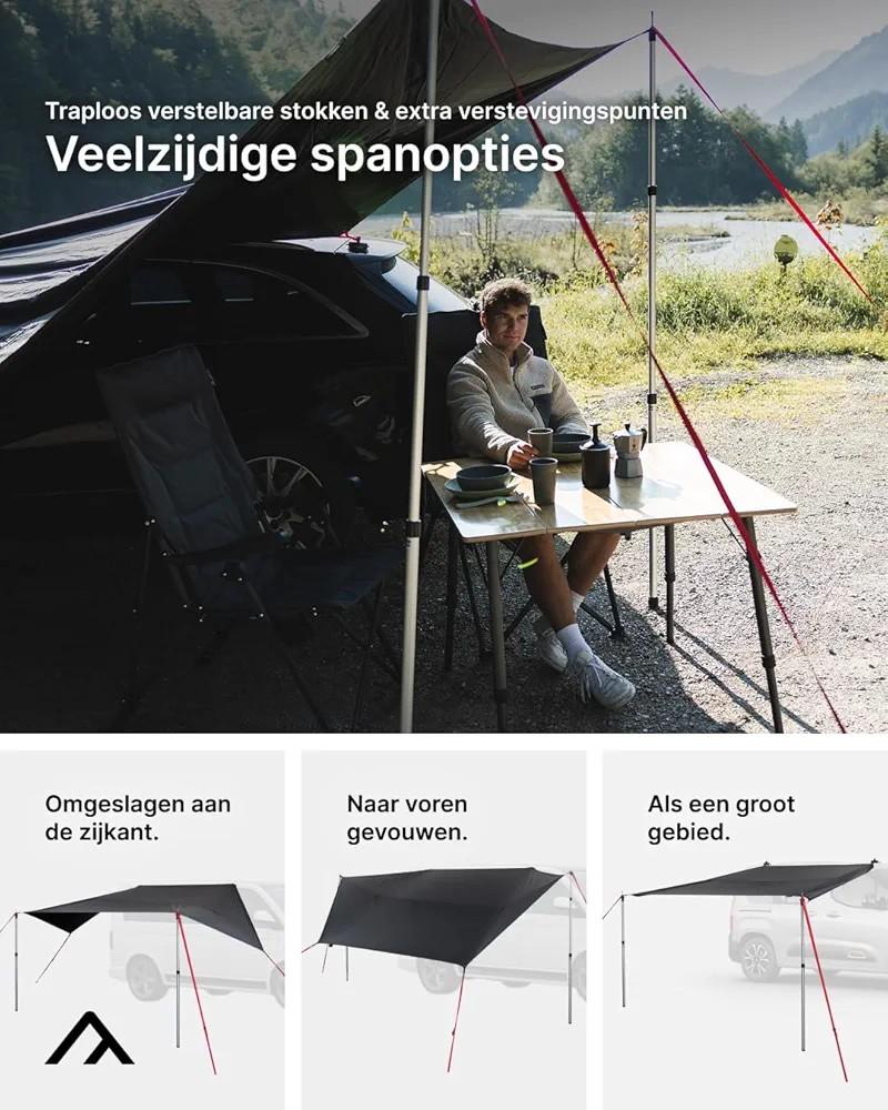 Qeedo Motor Tarp Luifel voor Auto daktent bus of campervan, Caravans en Kamperen, Ophalen of Verzenden, Gebruikt, Tot en met 2