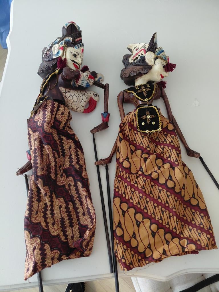 Prachtige handgemaakte Indonesische Wayang Golek poppen, Ophalen, Gebruikt, Pop