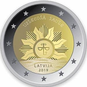 2 Euro Letland 2019 - Zonsopgang - UNC, Postzegels en Munten, Munten | Europa | Euromunten, Verzenden, Overige landen, 2 euro