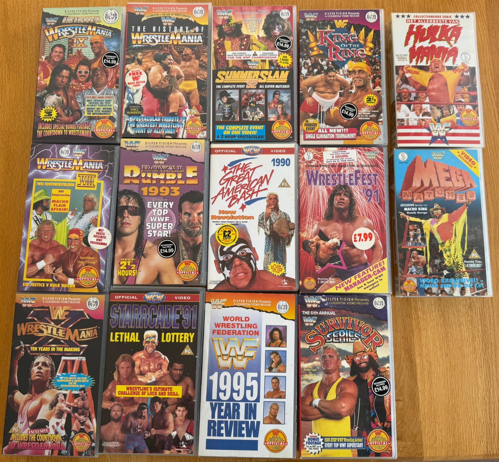 Zeldzame WWF/WCW VHS Collectie 14x Silver Vision 1990-96, Ophalen, Zo goed als nieuw