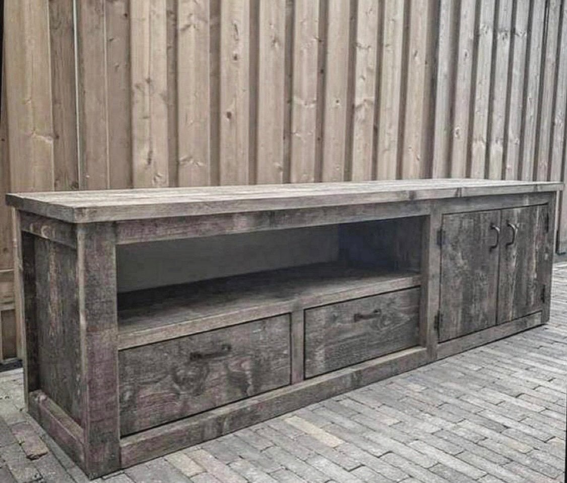 ~Stoer Sober Landelijk Houten Tv-Meubel/Wandmeubel~, Ophalen of Verzenden, Nieuw