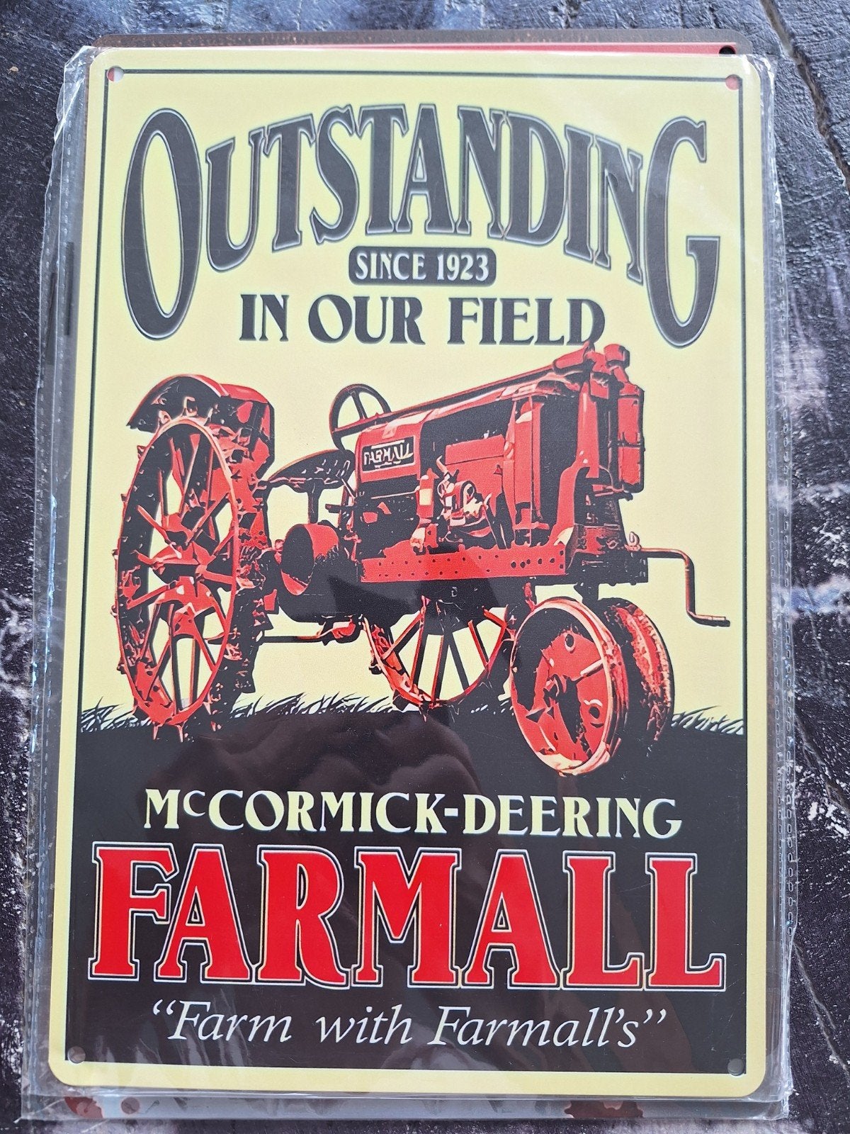 McCormick-Deering Farmall Tractor Reclame Bord, Rechthoekig Staand, A4 of kleiner, Nieuw, Ophalen of Verzenden