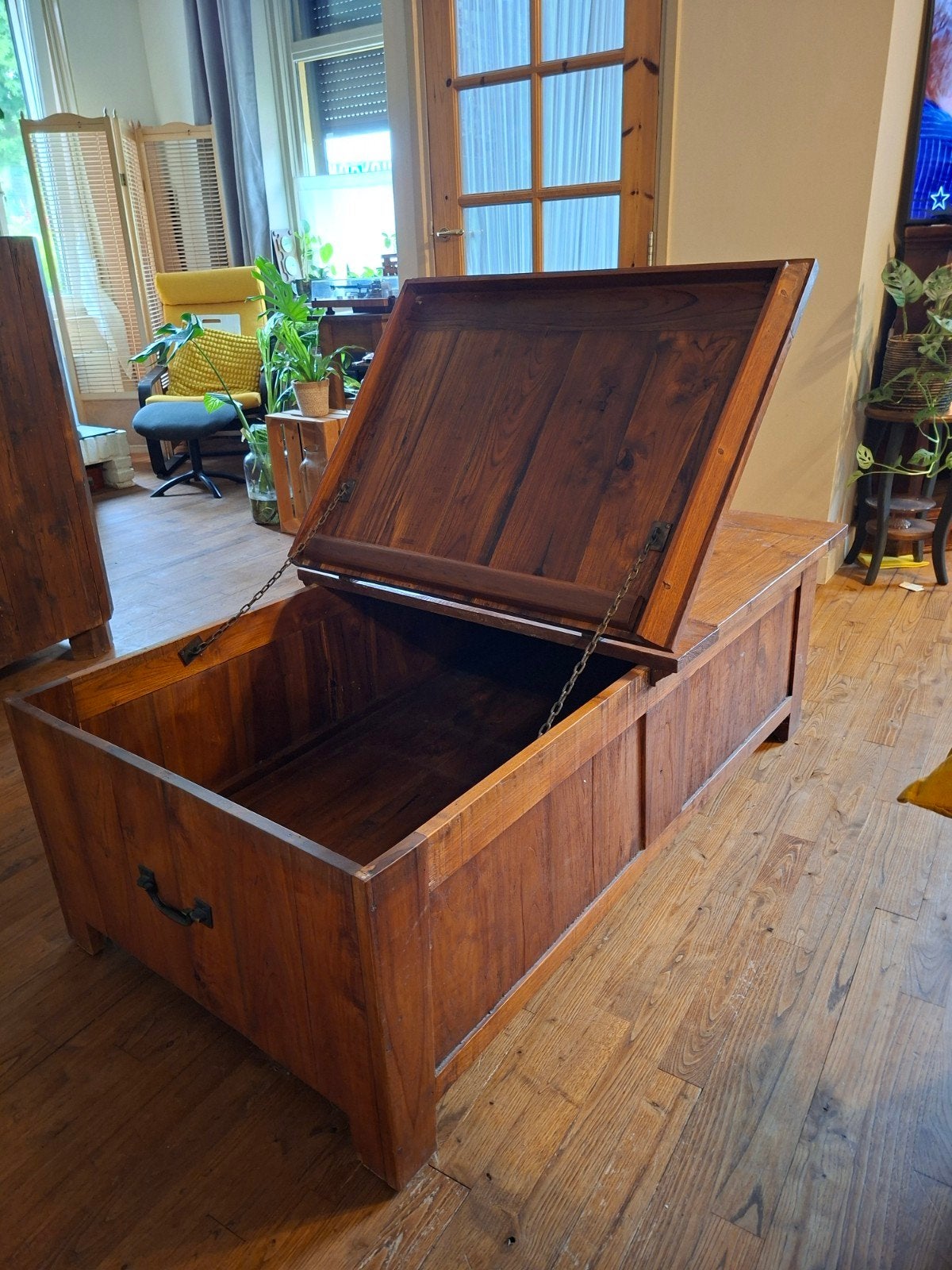 Royale houten kist met deksel - 80x140x47 cm, Ophalen