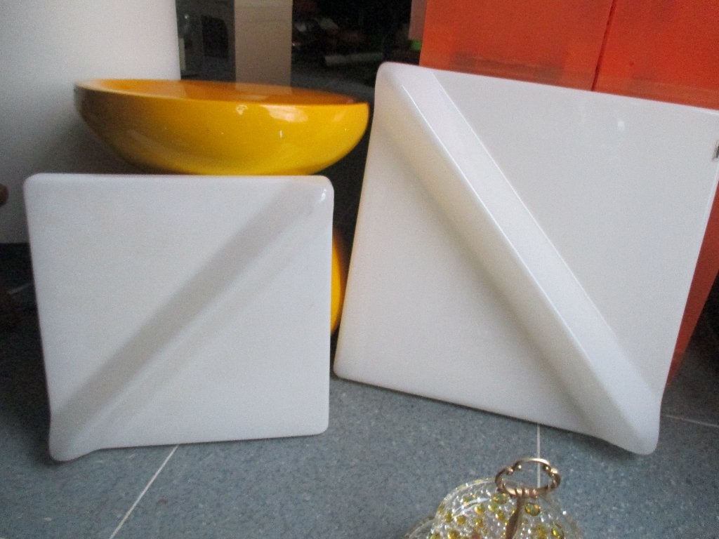 Guzzini space age design wand-/plafondlamp jaren 70 retro, Wit, Gebruikt, Kunststof, ?
