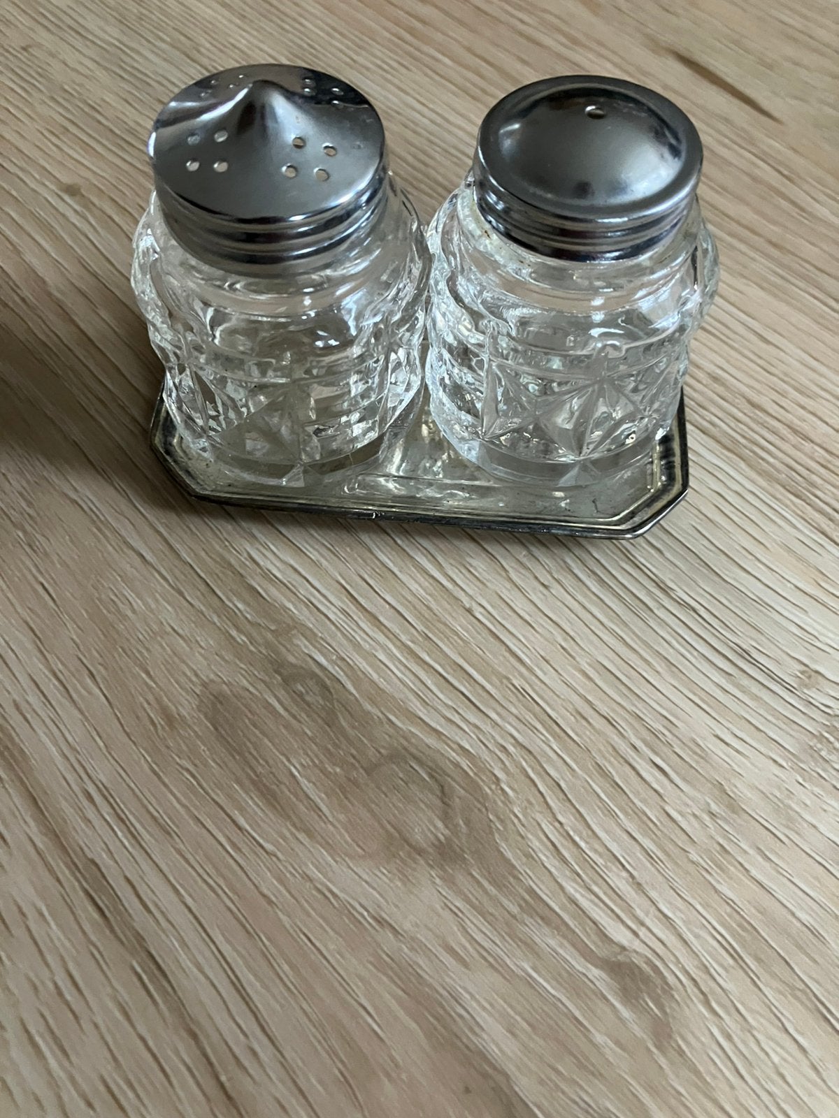 Peper en zout stel verzilverd vintage, Antiek en Kunst, Ophalen of Verzenden