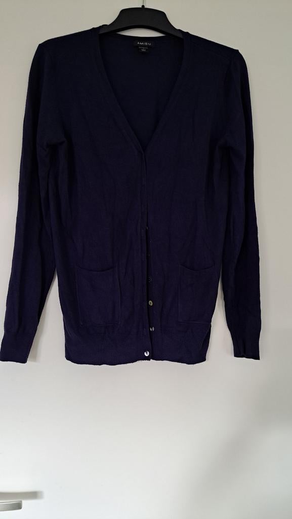 Donkerblauwe Amisu vest met knopen en zakken, Blauw, Maat 42/44 (L), Ophalen of Verzenden, Zo goed als nieuw