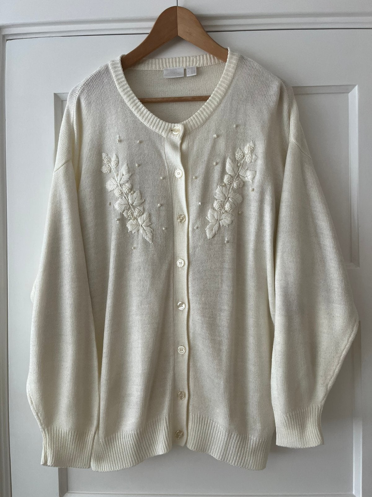 Vintage dames vest met details maat 46/48, Ophalen of Verzenden, Zo goed als nieuw, Maat 46/48 (XL) of groter, Wit